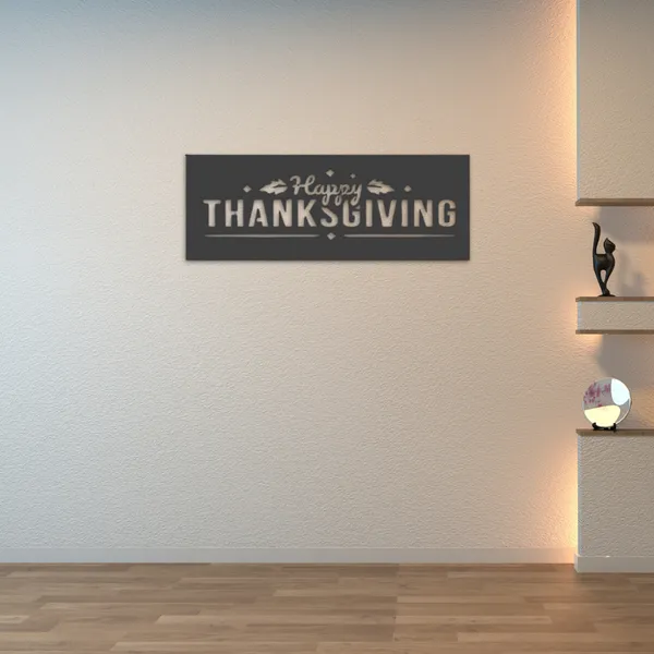 Metal_Wall_Art_for_Home_Decoration|Happy_Thanksgiving_|Gold
