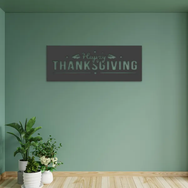 Metal_Wall_Art_for_Home_Decoration|Happy_Thanksgiving_|Gold