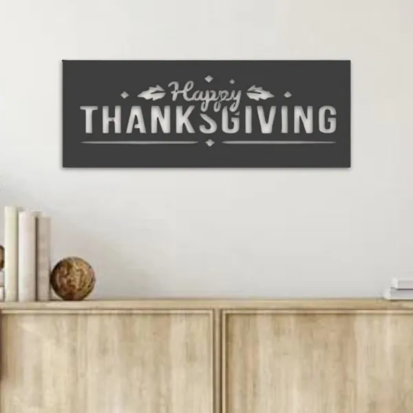 Metal_Wall_Art_for_Home_Decoration|Happy_Thanksgiving_|Gold