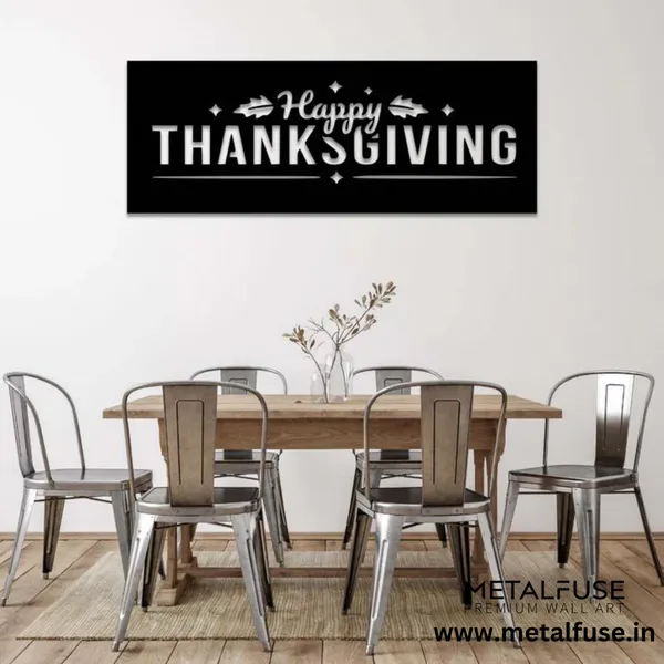 Metal_Wall_Art_for_Home_Decoration|Happy_Thanksgiving_|Gold