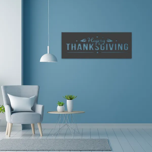 Metal_Wall_Art_for_Home_Decoration|Happy_Thanksgiving_|Gold