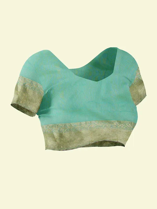 Sea_Green_Cotton_Silk_Banarasi_Sarees_For_Women