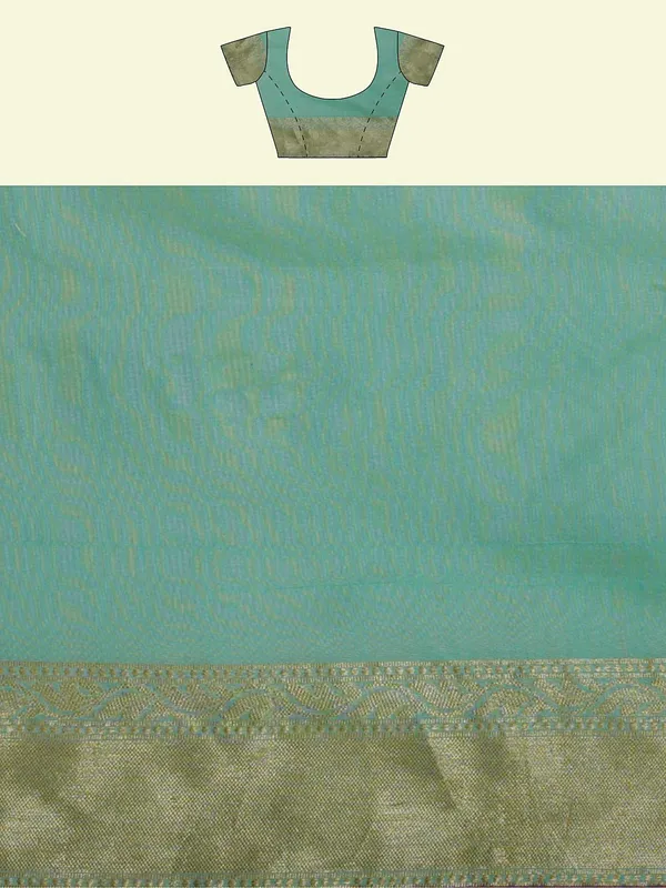 Sea_Green_Cotton_Silk_Banarasi_Sarees_For_Women