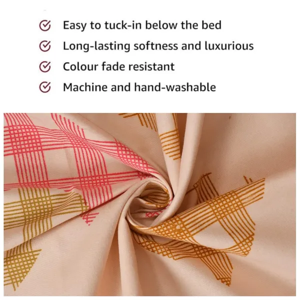 220TC_Premium_Elastic_Fitted_100%_Cotton_Feel_Printed_King_Size_Double_Bed_Bedsheet_with_2_Pillow_Cover_(72"x78"_Upto_6"_Mattress)_Peach_Hearts