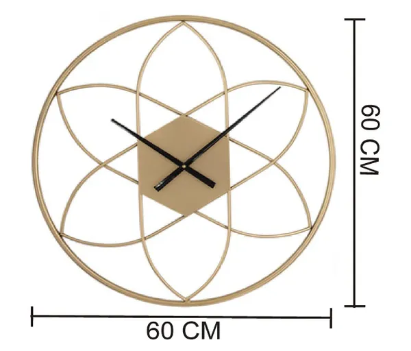 Flower_Golden_Iron_Premium_&_Elegant_Rust_Free_Wallclock_Of_(24_X_24)_In