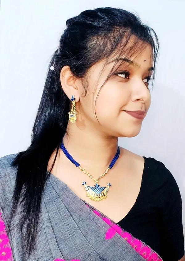 Assamese_Traditional_Ocean_Blue-Blue_Colour_Joonbiri_Tassel_Jewellery_Set_For_Women