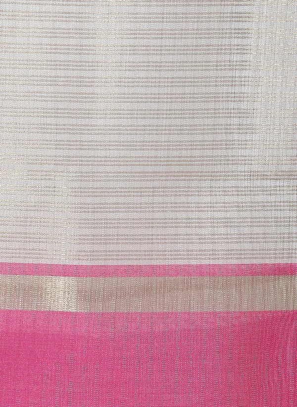 Beige_Silk_Blend_Banarasi_Sarees_For_Women