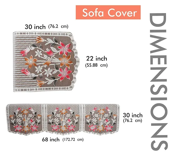 Polyester_Cotton_Net_Fabric_Floral_Design_5_Seater_Sofa_Cover_with_Matching_4_Seater_Center_Table_Cover_Set,_Brown