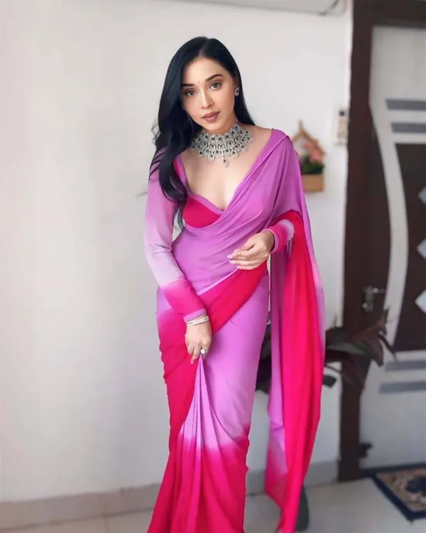 Calm_Pink_&_Pink_Colour_1-Minute_Ready_To_Wear_Georgette_Saree_With_Blouse_Piece