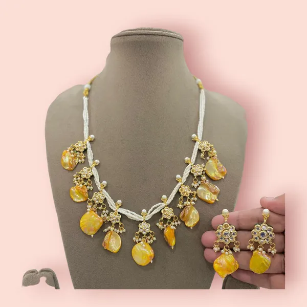 Unique_Yellow_Pearl_and_Beads_Necklace_set_with_Earrings