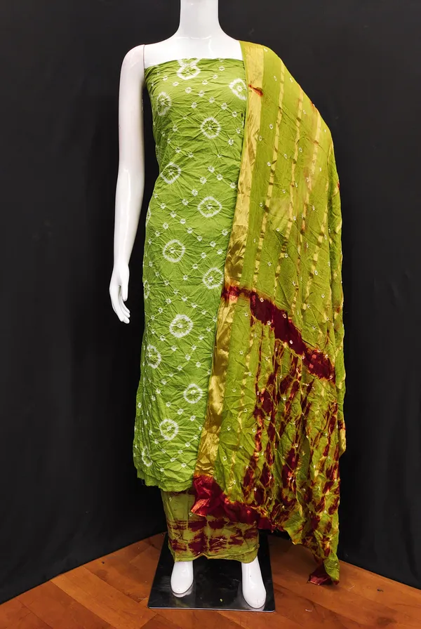 Unstitched_Suit_Dress_Material_|_Suman_Pure_Cotton_Hand_Bandhej_Bandhani_|_Premium_Unstitched_Suit_Material_For_Her_|_4.50_Meter_Top_&_Bottom_With_2_Meter_Dupatta