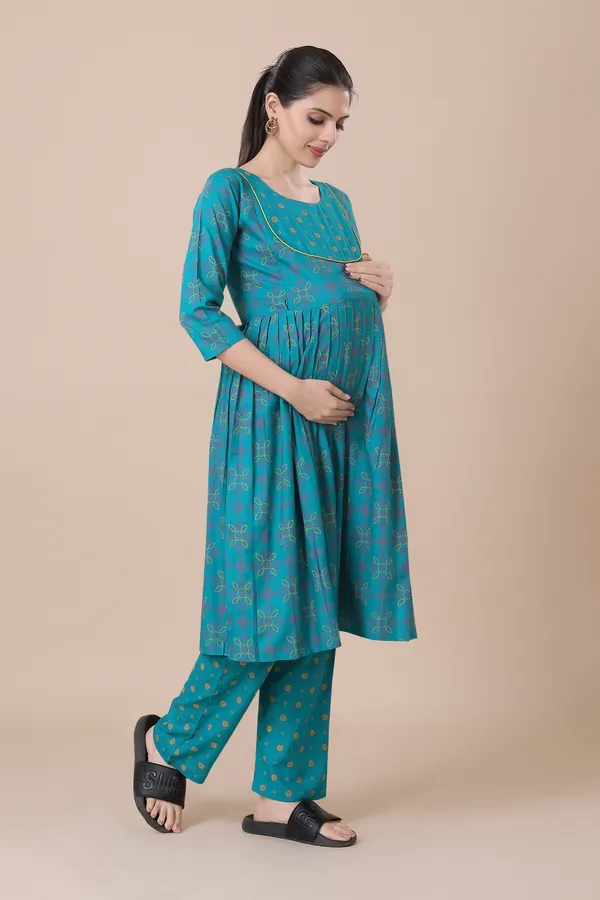 Teal_Feeding_&_Maternity_Dress_With_Zippers_(Top_&_Bottom)