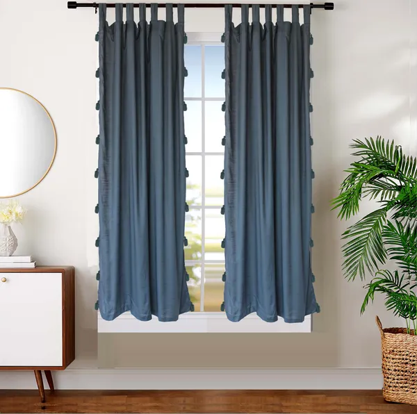 Pack_of_2_Cotton_Steel_Grey_Sheer_Summer_fun_Tassel_Tab_Top_Curtain_Set_for_Window_and_Door
