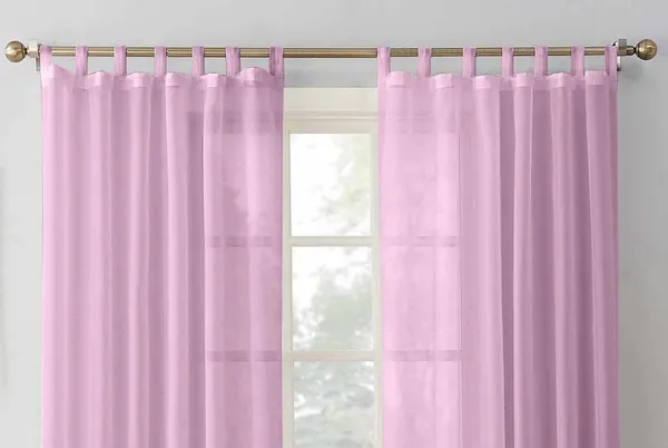 Pack_of_2_Pieces_Cotton_Pink_Solid_Sheer_Loop_Transparnet_Window_Curtain_Set_For_Bedroom_and_Living_Room