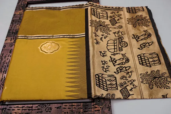 Yellow_Woven_Kanjivaram_Silk_Saree_with_Saree_Cover