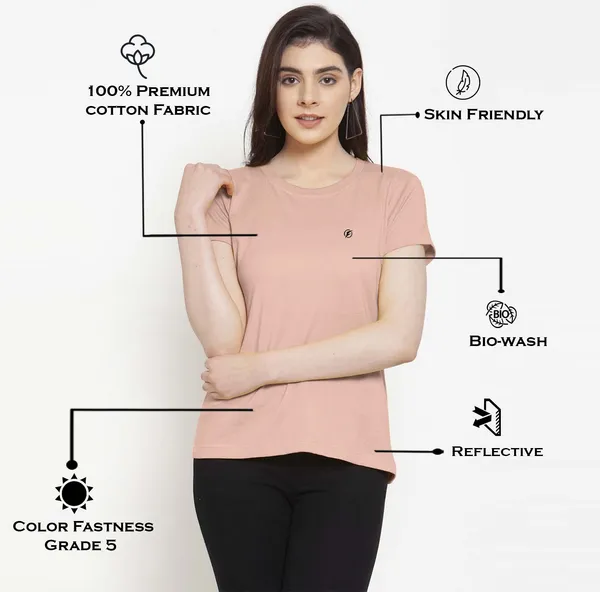 Pack_of_2_Maroon_&_Coral_Cotton_Round_Neck_Short_Sleeves_T-Shirt_For_Women