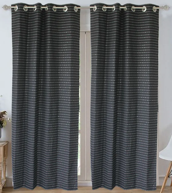Pack_of_2_Cotton_Midnight_Black_Harmony_Sequence_Collection_Eyelet_Curtainfor_Window_and_Door
