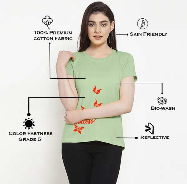 Sea_Green_Cotton_Princess_Print_Round_Neck_T-Shirt_For_Women