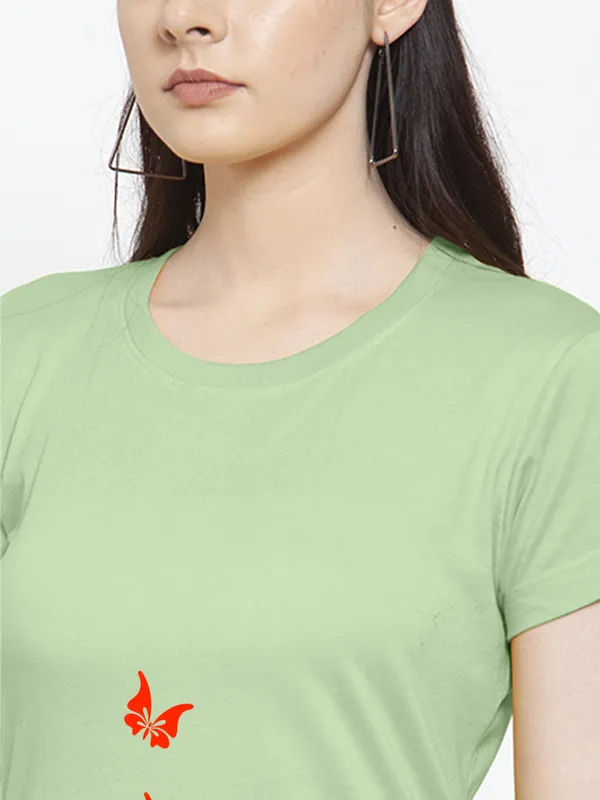 Sea_Green_Cotton_Princess_Print_Round_Neck_T-Shirt_For_Women