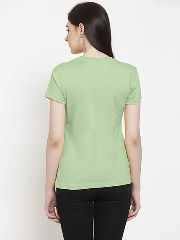 Sea_Green_Cotton_Princess_Print_Round_Neck_T-Shirt_For_Women