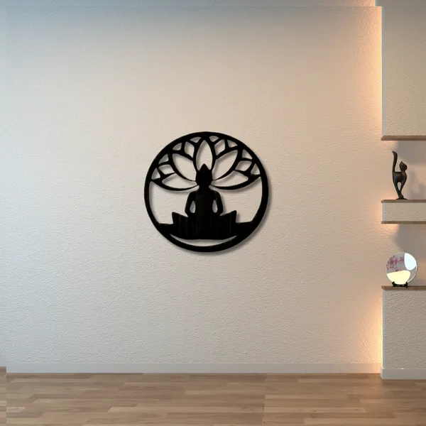 Metal_Wall_Art_for_Home_Decoration__|_Buddha_Lotus_Flower__|_Black