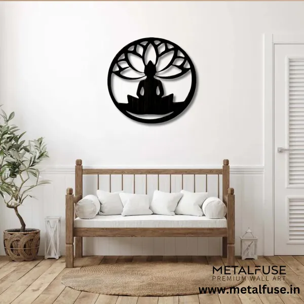 Metal_Wall_Art_for_Home_Decoration__|_Buddha_Lotus_Flower__|_Black