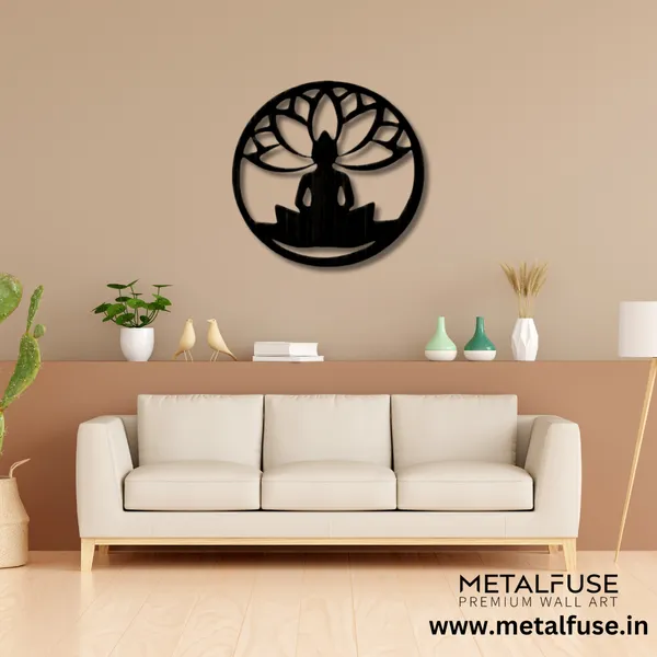 Metal_Wall_Art_for_Home_Decoration__|_Buddha_Lotus_Flower__|_Black