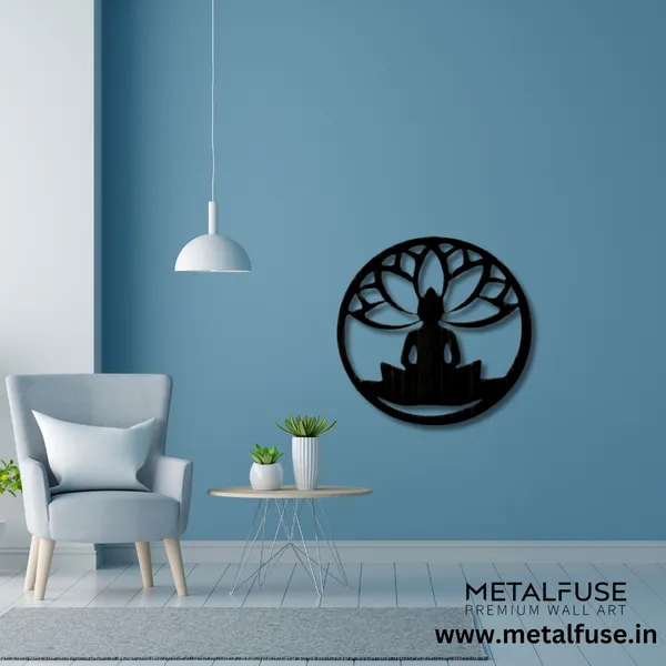 Metal_Wall_Art_for_Home_Decoration__|_Buddha_Lotus_Flower__|_Black