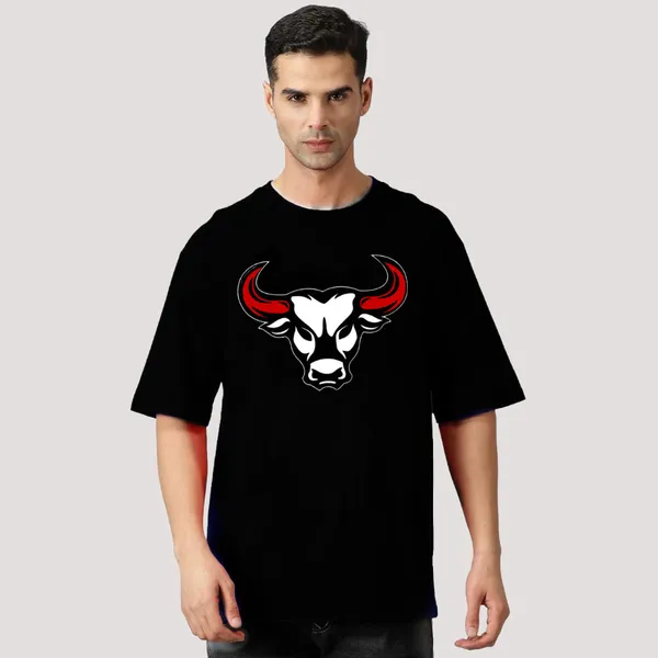 Black_Oversized_Printed_Half_Sleeve_Cotton_T-Shirt_For_Men