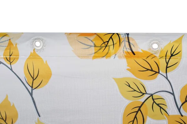 Printed_Leaf_Design_Waterproof_Shower_Curtain_for_Bathroom,_Curtain_with_8_Hooks_54_Inch_x_84_Inch,_Yellow_Color,_Pack_of_1