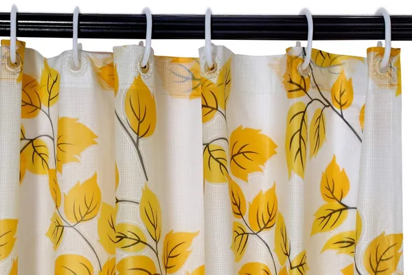 Printed_Leaf_Design_Waterproof_Shower_Curtain_for_Bathroom,_Curtain_with_8_Hooks_54_Inch_x_84_Inch,_Yellow_Color,_Pack_of_1