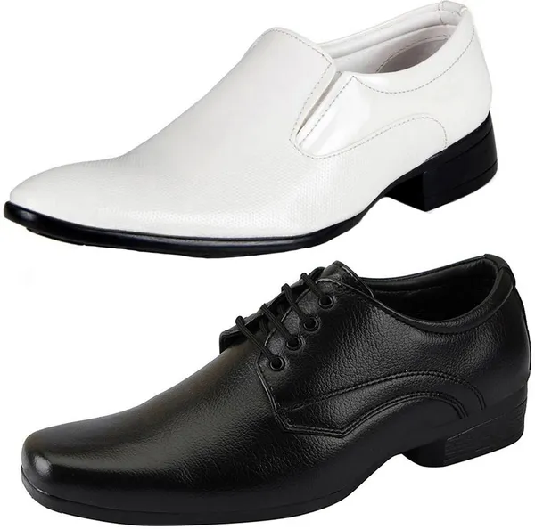 White_&_Black_PU_Premium_Derby_Shoe_For_Men