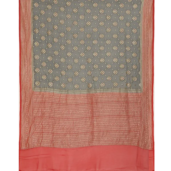 Grey_Khaddi_Georgette_Banarasi_Sarees_For_Women