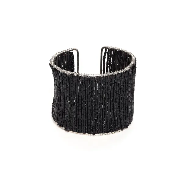Black_Shiny_Beads_Rhodium_Plated_Cuffling_For_Women
