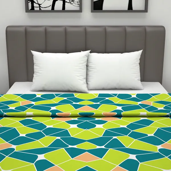 Geometric_Double_Dohar_for_AC_Room_(Polyester,_Green_and_Orange)