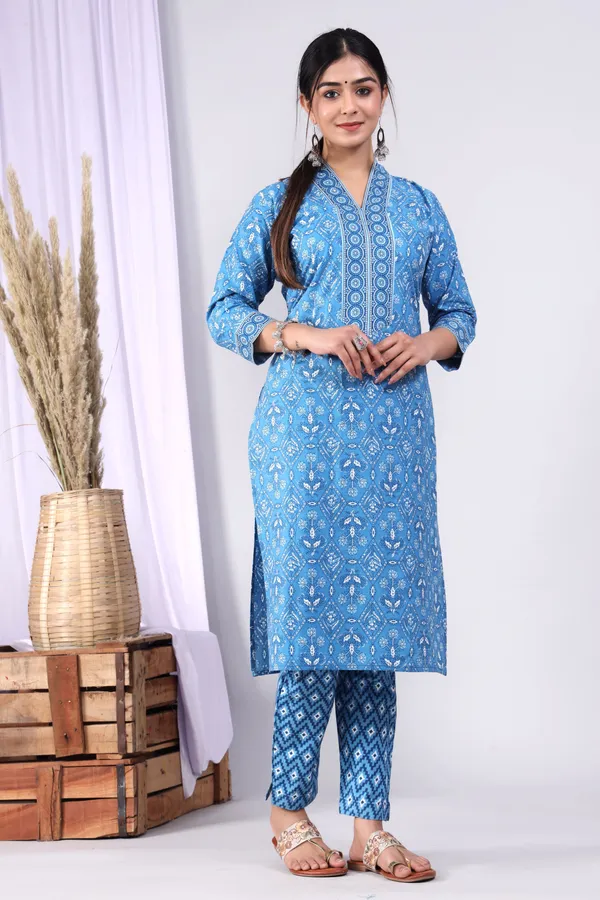 Blue_Pure_Cotton_Printed_Casual_Wear_Kurti_For_women