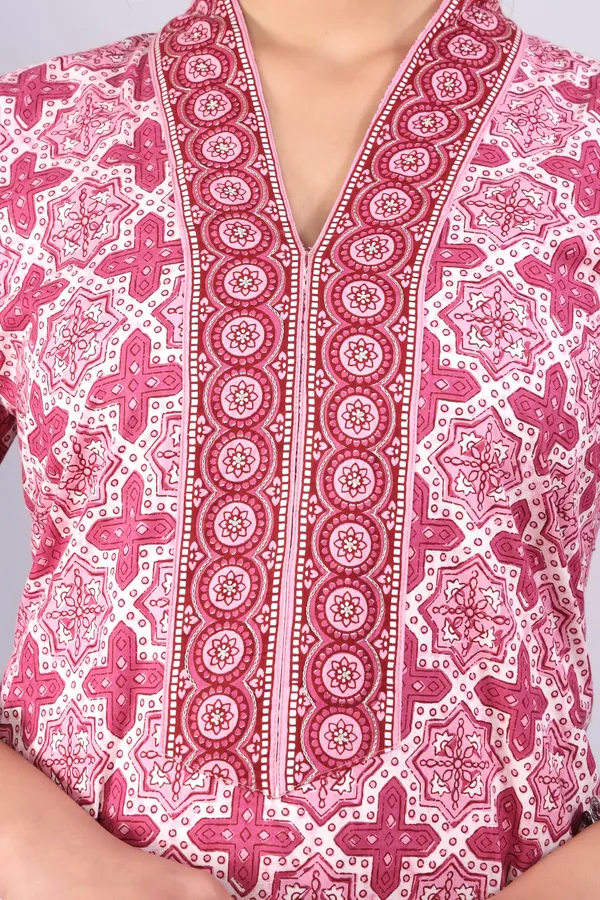 Pink_Pure_Cotton_Printed_Casual_Wear_Kurti_For_Women