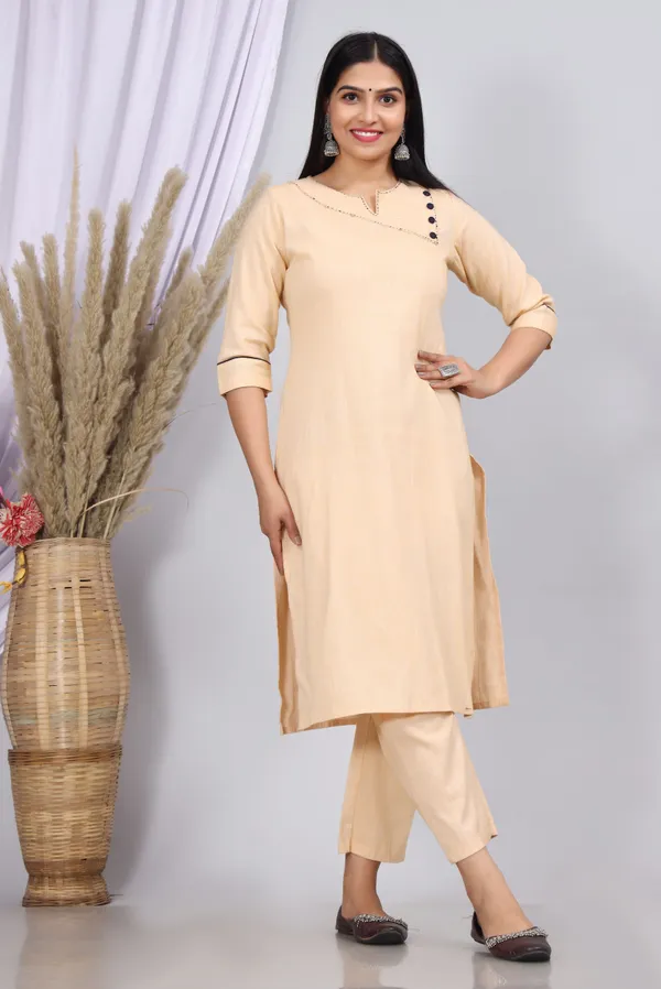 Off_White_Khadi_Cotton_Printed_Casual_Wear_Kurti_For_Women