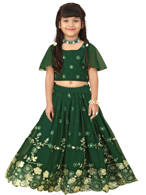 Green_Sequins_Embroidered_Georgette_Silk_Lehenga_Choli_Set_For_Girls