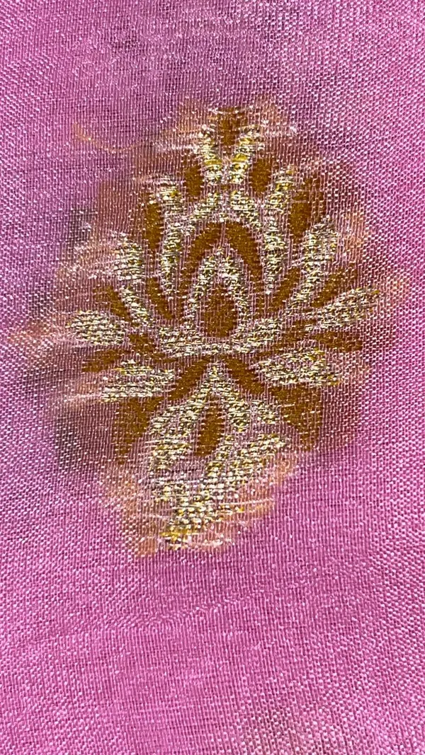 Humairah_Pure_Handloom_Pink_Chiffon_Mina_Zari_Booti_with_Resham_Golden_Zari_Kadiyal_with_Banarasi_Mina_Border_with_Pink_Blouse