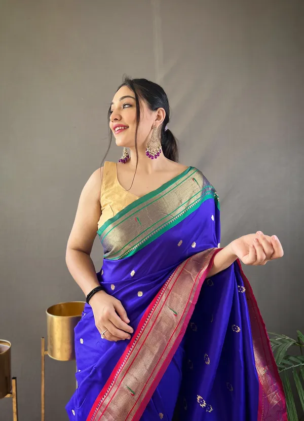 Violet_Paithani_Silk_Woven_Saree