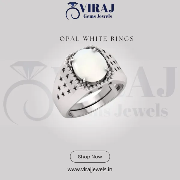 Opal_Ring_Created_White_Opal_Gemstone_Ring_Adjustable_Opal_Ring_For_Men_&_Women_7.25_Ratti