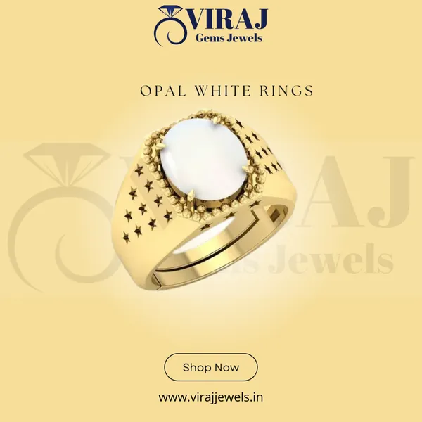 Opal_Ring_Created_White_Opal_Gemstone_Ring_Adjustable_Opal_Ring_For_Men_&_Women_7.25_Ratti