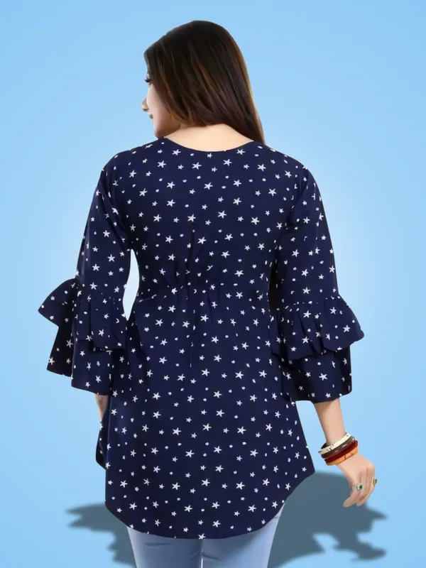 Blue_Crepe_Star_Printed_Keyhole_Neck_Tunic_Tops