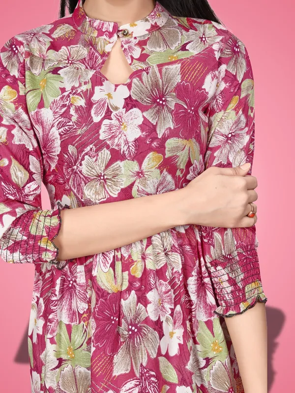 Pink_Classic_Rayon_Solid_Trendy_Tops