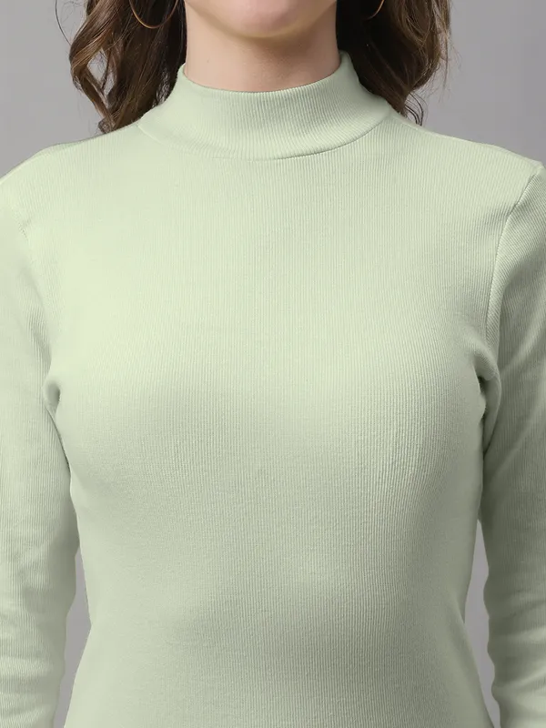 Pista_Cotton_Rib_Turtle_Neck_Long_Sleeve_Top_For_Women