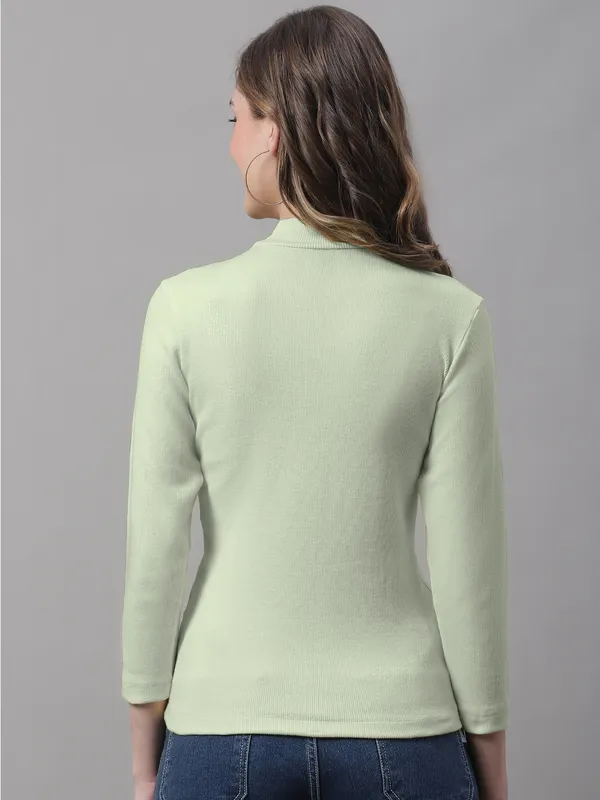 Pista_Cotton_Rib_Turtle_Neck_Long_Sleeve_Top_For_Women