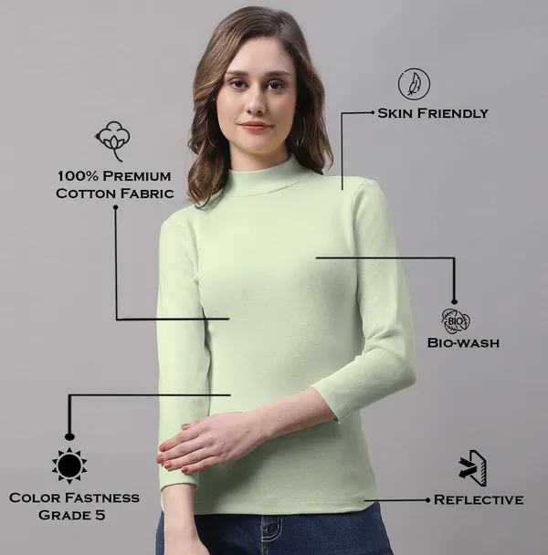 Pista_Cotton_Rib_Turtle_Neck_Long_Sleeve_Top_For_Women
