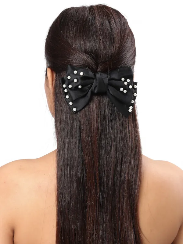 Vogue_Hair_Accessories_Black_Fancy_Party_Bow_Hair_Clip_Back_Clip_For_Girls_and_Women