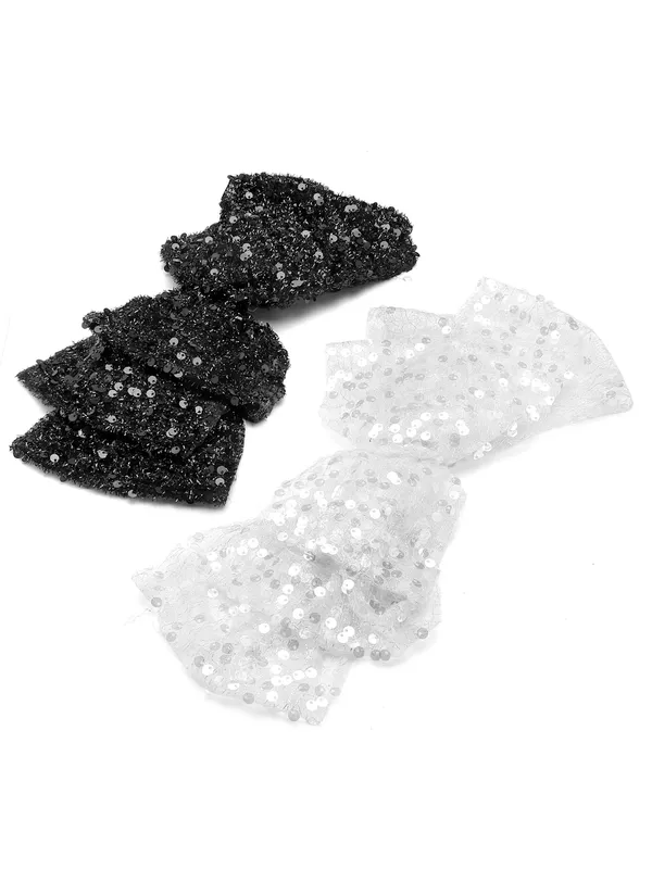 Vogue_Hair_Accessories_Black_And_White_Fancy_Party_Bow_Hair_Clip_Back_Clip_For_Girls_and_Women_Set_Of_2